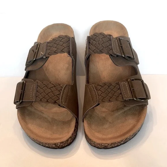 O'RAGEOUS Women's Woven Footbed Sandals Slides NEW Size 8 Minimal Timeless Boho - Picture 2 of 9